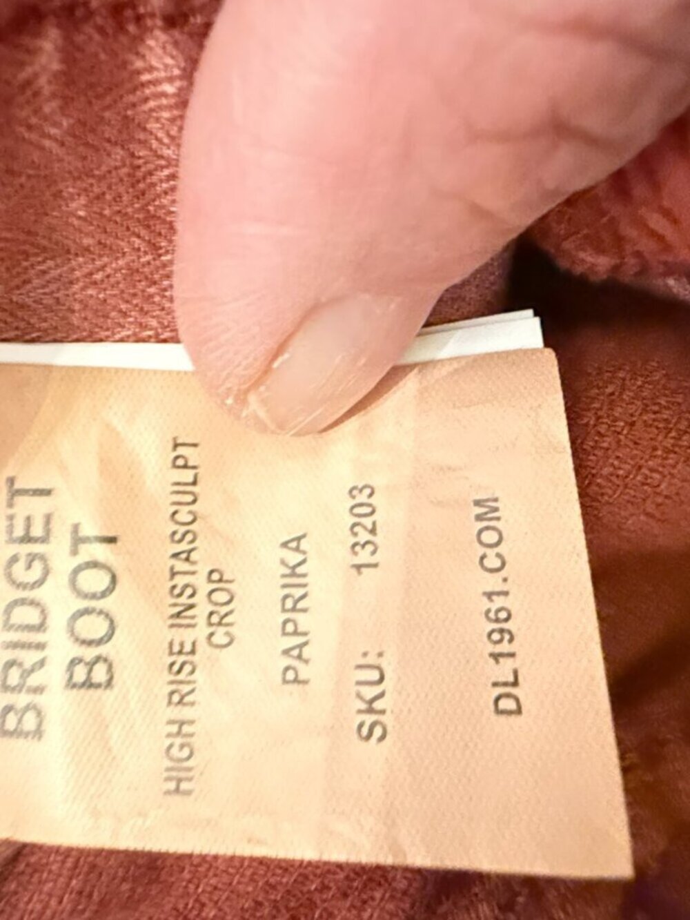 DL1961 Bridget Boot Corduroy Pants Rust Size 29 NWOT High Rise Sustainable - Picture 9 of 11